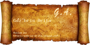 Gábris Arita névjegykártya