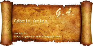 Gábris Arita névjegykártya